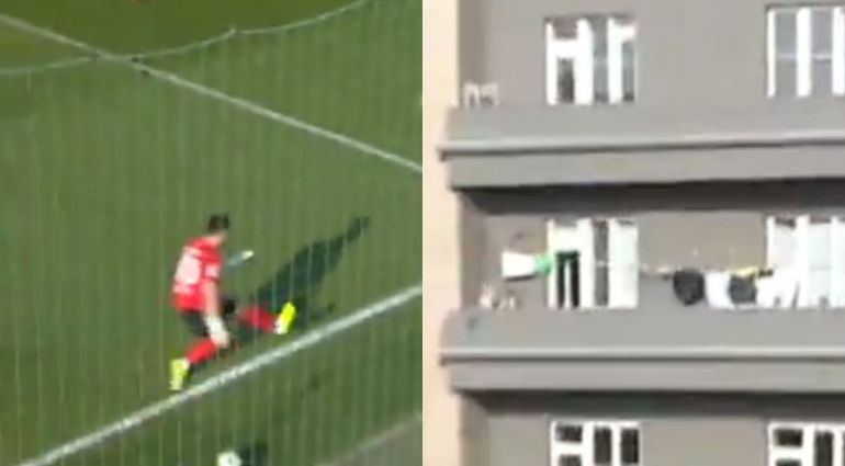 Απίστευτο σκηνικό στην Τσεχία: Τερματοφύλακας έστειλε την μπάλα σε μπαλκόνι! (vid)