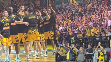 «Υπερήφανοι για εσάς»: Η παρακάμερα της ΑΕΚ από τον ημιτελικό με τη Μάλαγα (vid)