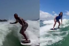 Σακίρα και Χάμιλτον κάνουν μαζί σέρφινγκ και «βάζουν» φωτιά στις φήμες για τη σχέση τους (vid)