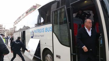 Η άφιξη του Παναθηναϊκού στο γήπεδο του Πανσερραϊκού