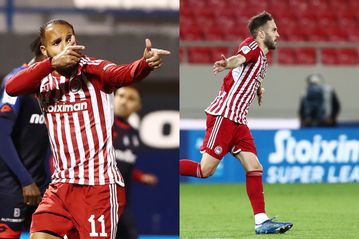 Φορτούνης και Ελ Αραμπί κοντράρονται με φόντο την πρώτη δεκάδα των σκόρερ του Ολυμπιακού