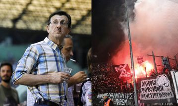 Πανό κατά του Πορτοσάλτε από τους οπαδούς του ΠΑΟΚ στο «Πανθεσσαλικό»