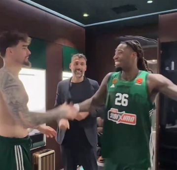 «Μπράβο Ματίας» και αποθέωση στα αποδυτήρια του Παναθηναϊκού μετά την νίκη επί της Ζαλγκίρις (vid)