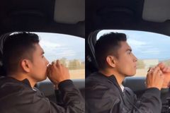 Πιο... Έλληνας δεν γίνεται: Ο Πινέδα σε τρελά κέφια οδηγάει και τραγουδάει Παντελίδη (vid)