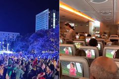 Στις πλατείες και στα... αεροπλάνα οι Αυστραλοί πανηγύρισαν την πρόκριση στα ημιτελικά του Παγκοσμίου Κυπέλλου (vids)