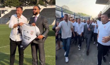 Ελικόπτερο στο γήπεδο, κοστούμι και πολύχρωμη γραβάτα: Η ροκ σταρ άφιξη του Ντεπάι στην Κορίνθιανς