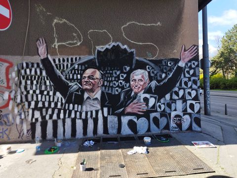 Η μορφή του Ομπράντοβιτς σε graffiti στο Βελιγράδι