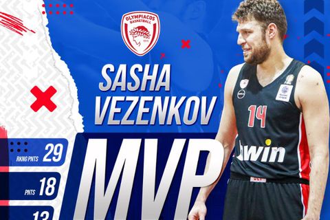 Σάσα Βεζένκοφ: Ξανά MVP της αγωνιστικής στην Basket League