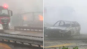 Τραγωδία με δύο νεκρούς στην Εγνατία - Φορτηγό συγκρούστηκε με ΙΧ, έπεσε στα διόδια Πολυμύλου και τυλίχτηκε στις φλόγες