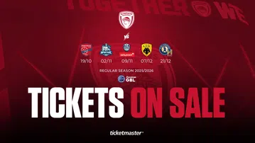 Σε κυκλοφορία τα εισιτήρια του Ολυμπιακού για τους εντός έδρας αγώνες της Stoiximan GBL