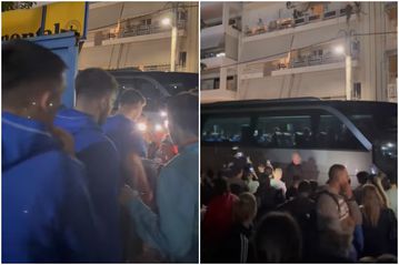 Χαμός κι αποθέωση κατά την αποχώρηση των διεθνών από τη Νέα Σμύρνη (vid)