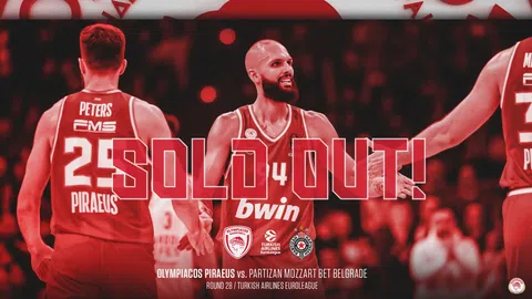 Sold Out το ΣΕΦ για την αναμέτρηση του Ολυμπιακού με την Παρτίζαν!