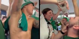 Χαμός στον ηλεκτρικό από Ιρλανδούς οπαδούς - Φωνάζουν γυμνοί συνθήματα και το αλκοόλ ρέει άφθονο (vids)