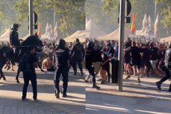 Χαμός έξω από το «Σαντιάγκο Μπερναμπέου»: Ξύλο και χρήση δακρυγόνων πριν το Ρεάλ Μαδρίτης - Μαρσέιγ (vid)