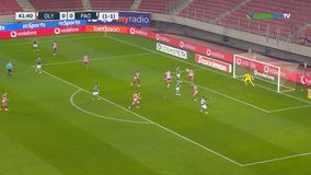 Ωραίο σουτ του Μαντσίνι η μπάλα πέρασε λίγο έξω από την εστία του Πασχαλάκη