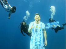 Οπαδοί της Αργεντινής στην Ινδία δημιούργησαν πορτραίτο του Μέσι κάτω από τον ωκεανό (vid)