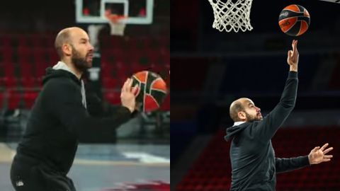 Η τέχνη δεν ξεχνιέται: Ο Σπανούλης «πυροβολούσε» ασταμάτητα από το τρίποντο στην προπόνηση της Μονακό