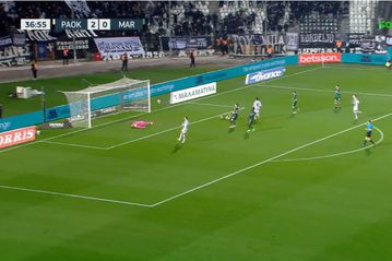 Με όμορφη ενέργεια ο Κωνσταντέλιας έκανε το 3-0 για τον ΠΑΟΚ