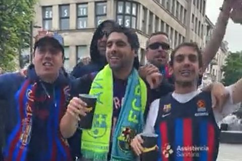 Πριν το El Clasico του Κάουνας, χορός, μπύρες και τραγούδι από τους Καταλανούς