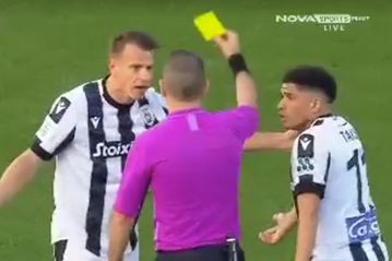 Τρομερό: Ο Γκρίνφιλντ έδειξε κίτρινη κάρτα στα 14'' στο Άρης - ΠΑΟΚ! (gallery)