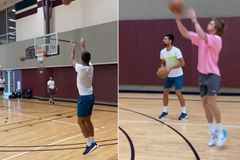 Τρέλανε κόσμο ο Νόβακ Τζόκοβιτς με τα εύστοχα τρίποντα και... έκλεισε το μάτι στον φιλαράκο του Νίκολα Γιόκιτς (vids)