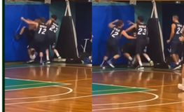 Τρομερό ξύλο μεταξύ συμπαικτών σε ερασιτεχνικό πρωτάθλημα μπάσκετ (vid)