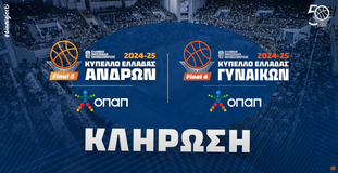 Η κλήρωση του Final 8 Ανδρών και Final 4 Γυναικών για το Κύπελλο Ελλάδας