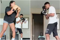 Αντετοκούνμπο: Δοκίμασε μποξ μαζί με τη σύζυγό του, Μαράια και τα σχόλια πήραν «φωτιά» (vid)