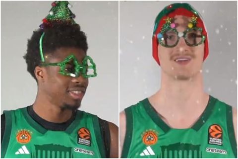 Η αντίστροφη μέτρηση έχει αρχίσει - Αντετοκούνμπο και Μπαλτσερόφσκι ντυμένοι με χριστουγεννιάτικα «λιώνουν» στο γέλιο! (vids)