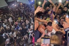 Πανικός από εκατοντάδες θαυμαστές έξω από εστιατόριο στην Αργεντινή για να αποθεώσουν τον Μέσι (vids)