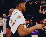 Το βίντεο που κάνει το γύρο του διαδικτύου: Ο Αντετοκούνμπο με πετσέτα των Λέικερς και η αγκαλιά με τον Μπρόνυ Τζέιμς (vid)