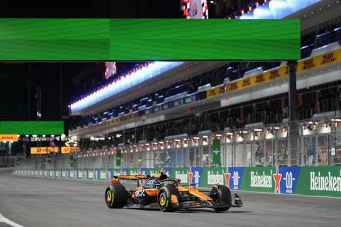 Ο Νόρις στην κορυφή του χαοτικού FP2 στο Λας Βέγκας