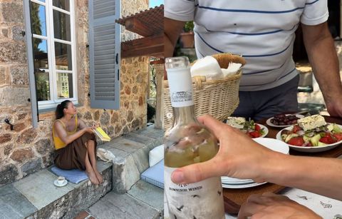 Χωριάτικη, κρασί και θάλασσα: Διακοπές στην Πελοπόννησο για τη Μαρία Σάραποβα