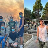 Ποδοσφαιριστές του Πανθρακικού παλεύουν στις φωτιές (pics)