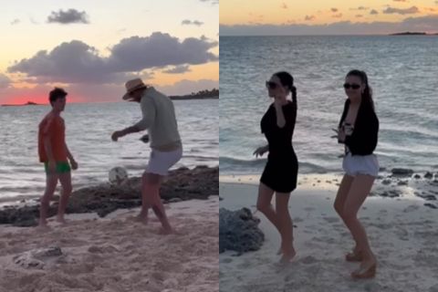 Τα... μαθήματα του Ντέιβιντ Μπέκαμ και ο ξέφρενος χορός της Βικτόρια στις Μπαχάμες (vid)