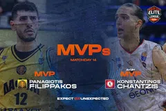 MVP της 14ης αγωνιστικής στην Elite League ο Φιλιππάκος - Kορυφαίος νέος ο Χαντζής