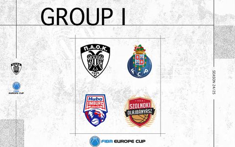 Το πρόγραμμα του ΠΑΟΚ στο FIBA Europe Cup - Πρεμιέρα κόντρα στη Λίμπουργκ