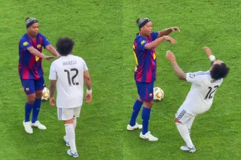 Το viral σπρώξιμο του Ροναλντίνιο στον Μαρσέλο σε παιχνίδι παλαίμαχων