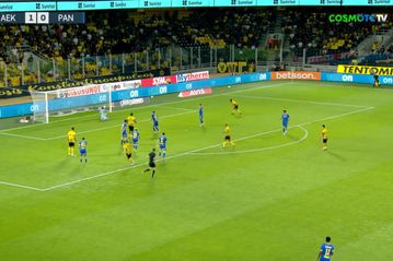 Εξαιρετικό πλασέ του Καλοσκάμη για το 2-0 της ΑΕΚ
