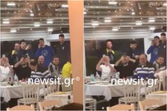 Σε ελληνική ταβέρνα η αποστολή της Φενέρ - Διασκέδασε σπάζοντας πιάτα (vid)