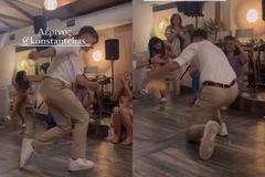 Ο Κωνσταντέλιας χορεύει κι εκτός γηπέδου: Το ζεϊμπέκικο στον γάμο της αδερφής του που «έκλεψε» την παράσταση (vid)