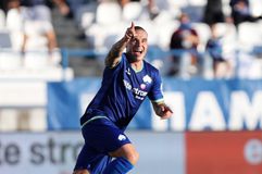 Ο Πόμπο με σουτ στην κίνηση κάνει το 1-0 για την Κηφισιά κόντρα στον Παναιτωλικό