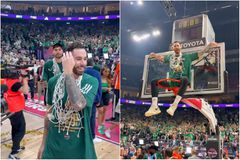 Το highlight του Βιλντόζα: Σκαρφάλωσε για... πλάκα πάνω στη μπασκέτα με το διχτάκι στο λαιμό! (vid)