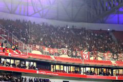 Οι οπαδοί του Ολυμπιακού στις κερκίδες της Groupama Arena (gallery)