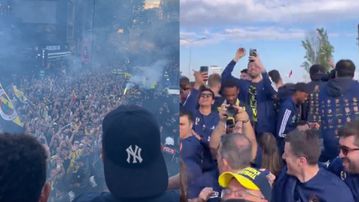 Παροξυσμός στην παρέλαση της πρωταθλήτριας Φενέρ στην Πόλη (vids)