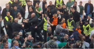 Οπαδοί του Παναθηναϊκού πέταξαν νερά στους διαιτητές κατά την αποχώρησή τους προς τα αποδυτήρια - Συγκρατήθηκε θερμόαιμος από την ασφάλεια (video)