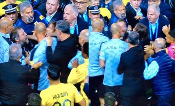 Σοκαριστικές σκηνές στην Τούμπα με τη λήξη: Πανικός με Αλμέιδα και διαπιστευμένους, ο Αργεντινός άρπαξε έναν από τον λαιμό! (vid & gallery)