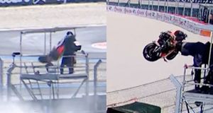 Τρομακτικό ατύχημα στο MotoGP: Κάμεραμαν γλίτωσε στο παρά πέντε από ιπτάμενη μοτοσικλέτα (vid)