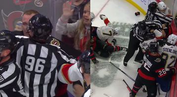 Μυθικό ξύλο σε αγώνα χόκεϊ: Αποβλήθηκαν 10 παίκτες – Ενθουσιασμός κι όχι μόνο στο κοινό (vid)