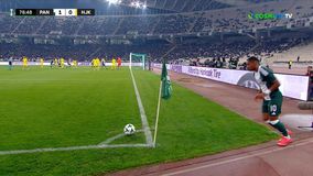 H φάση για την οποία ο Παναθηναϊκός διαμαρτύρεται ότι η μπάλα πέρασε τη γραμμή